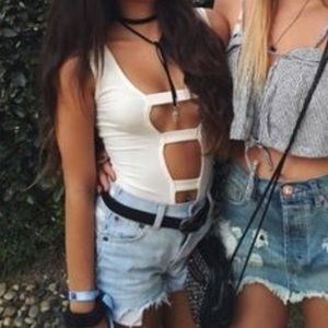 LF White Ladder Body Suit